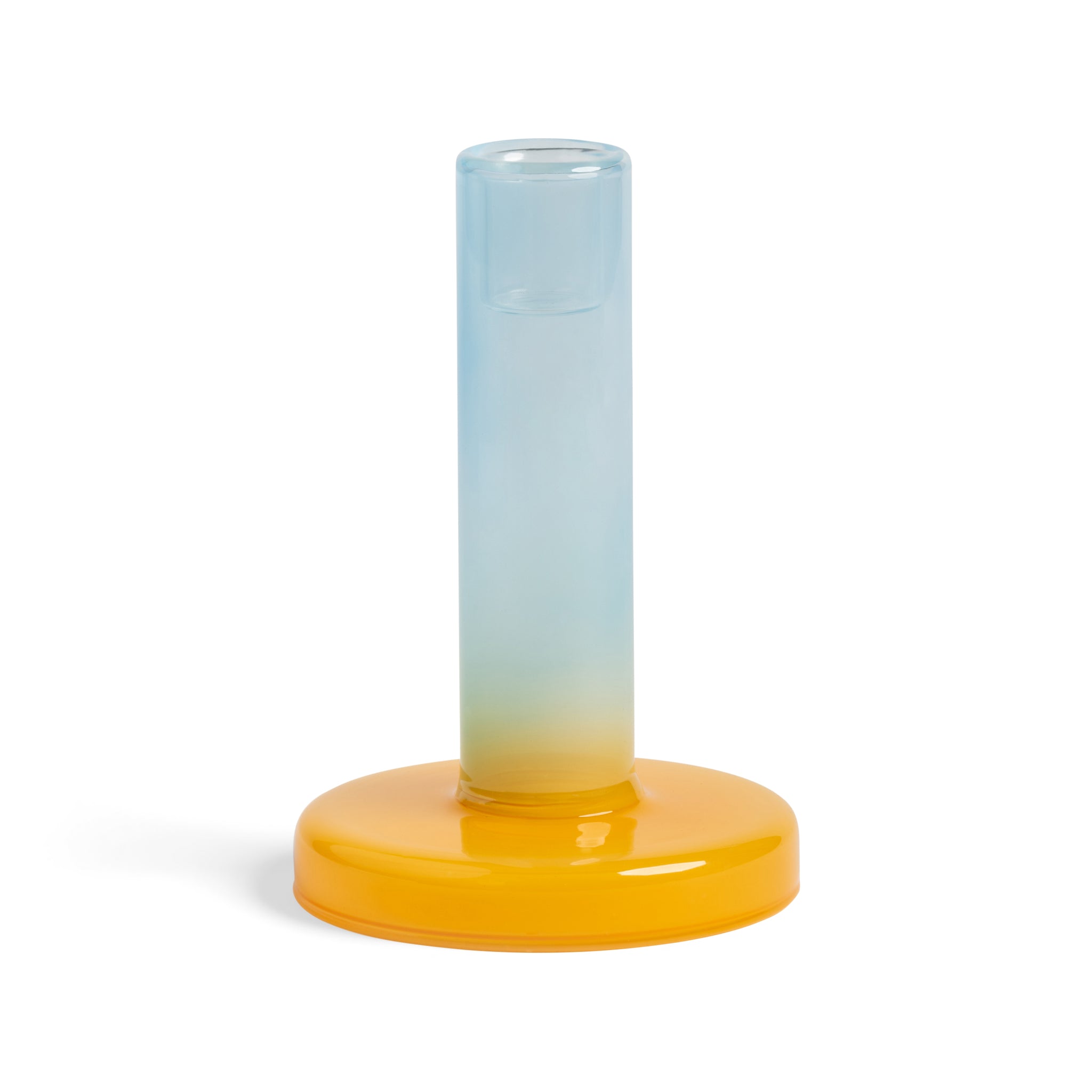 Candleholder Bole small blue-yellow