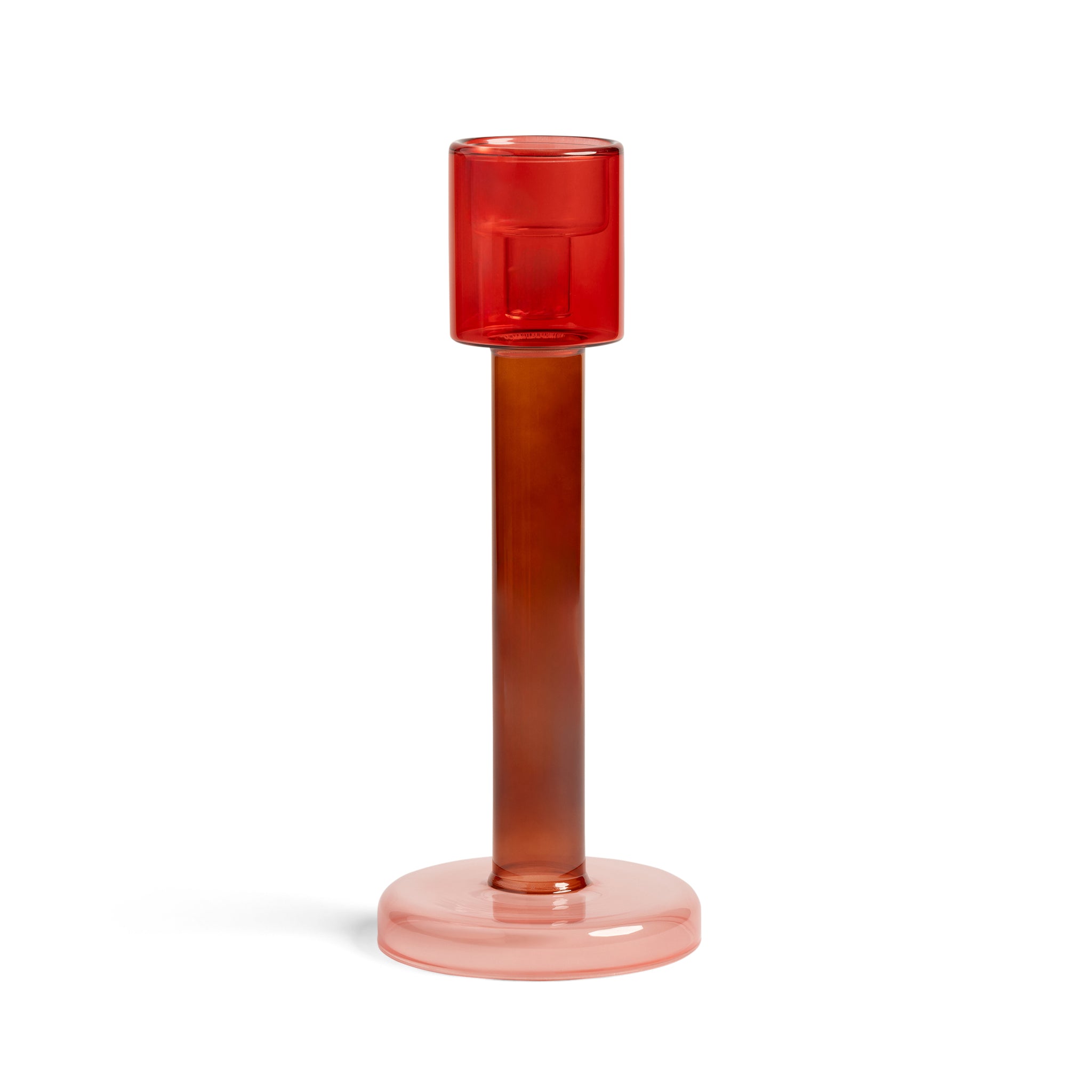 Candleholder Bole large red-pink
