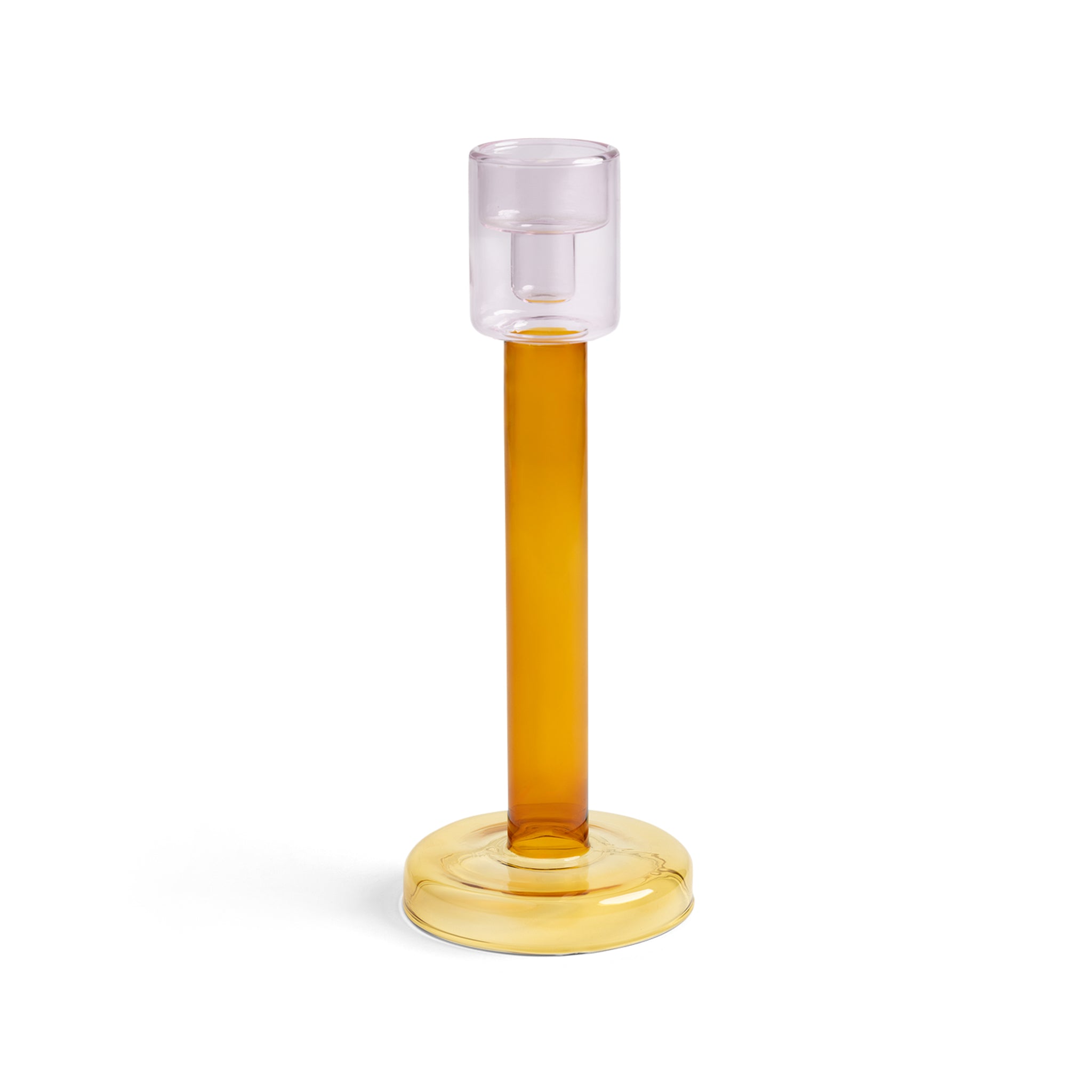Candleholder Bole large amber / yellow