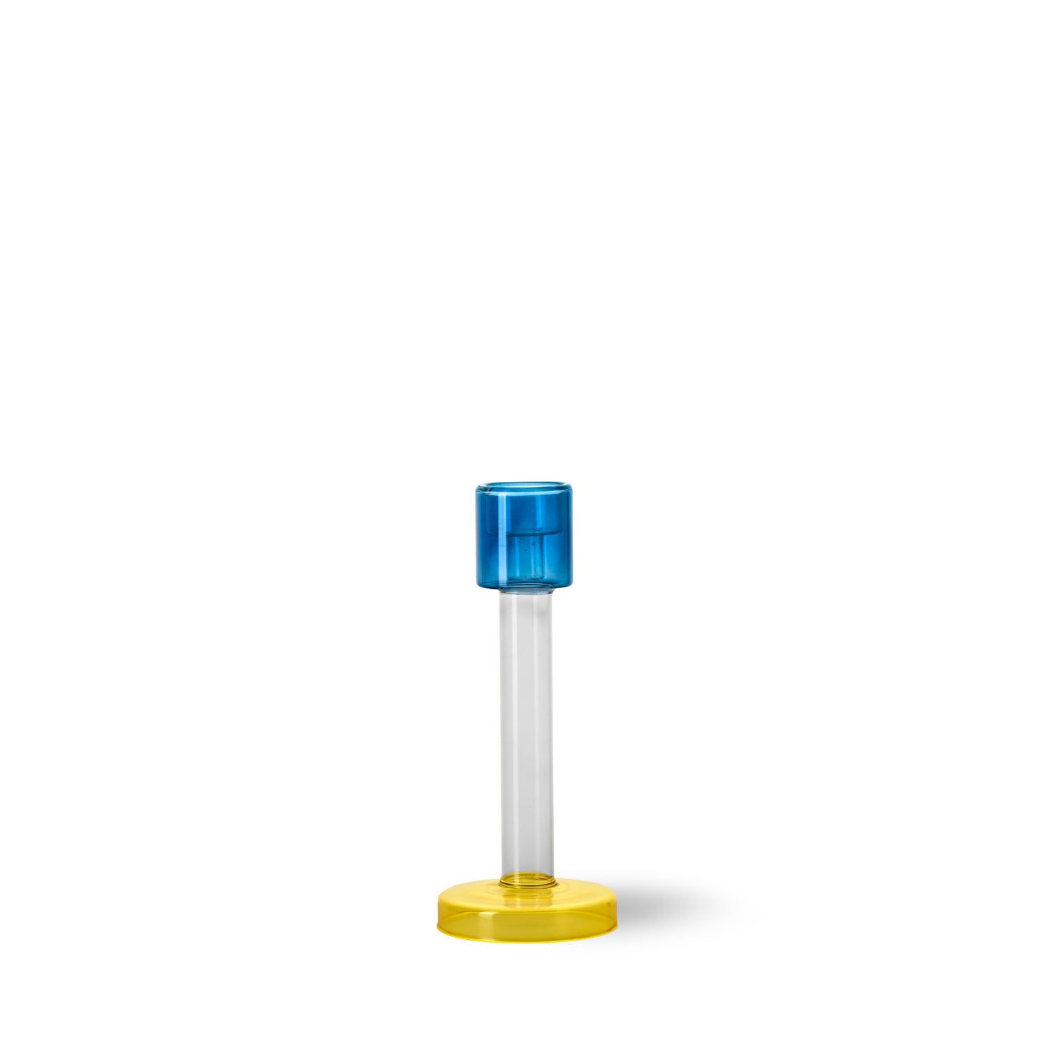 Candleholder Bole large blue-yellow