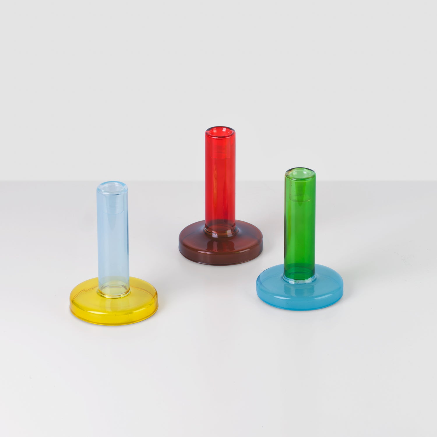 Candleholder Bole small blue-yellow
