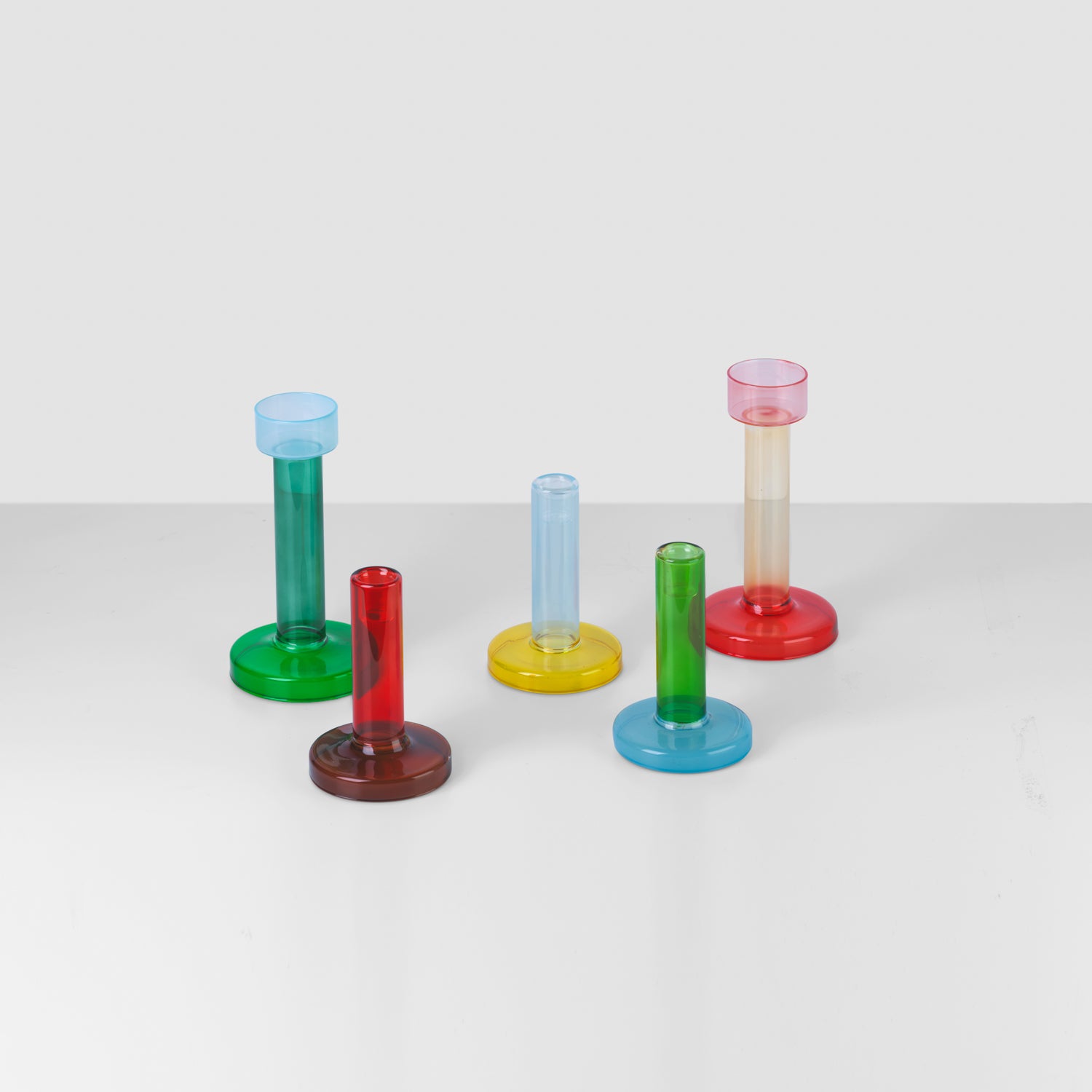 Candleholder Bole medium blue-green
