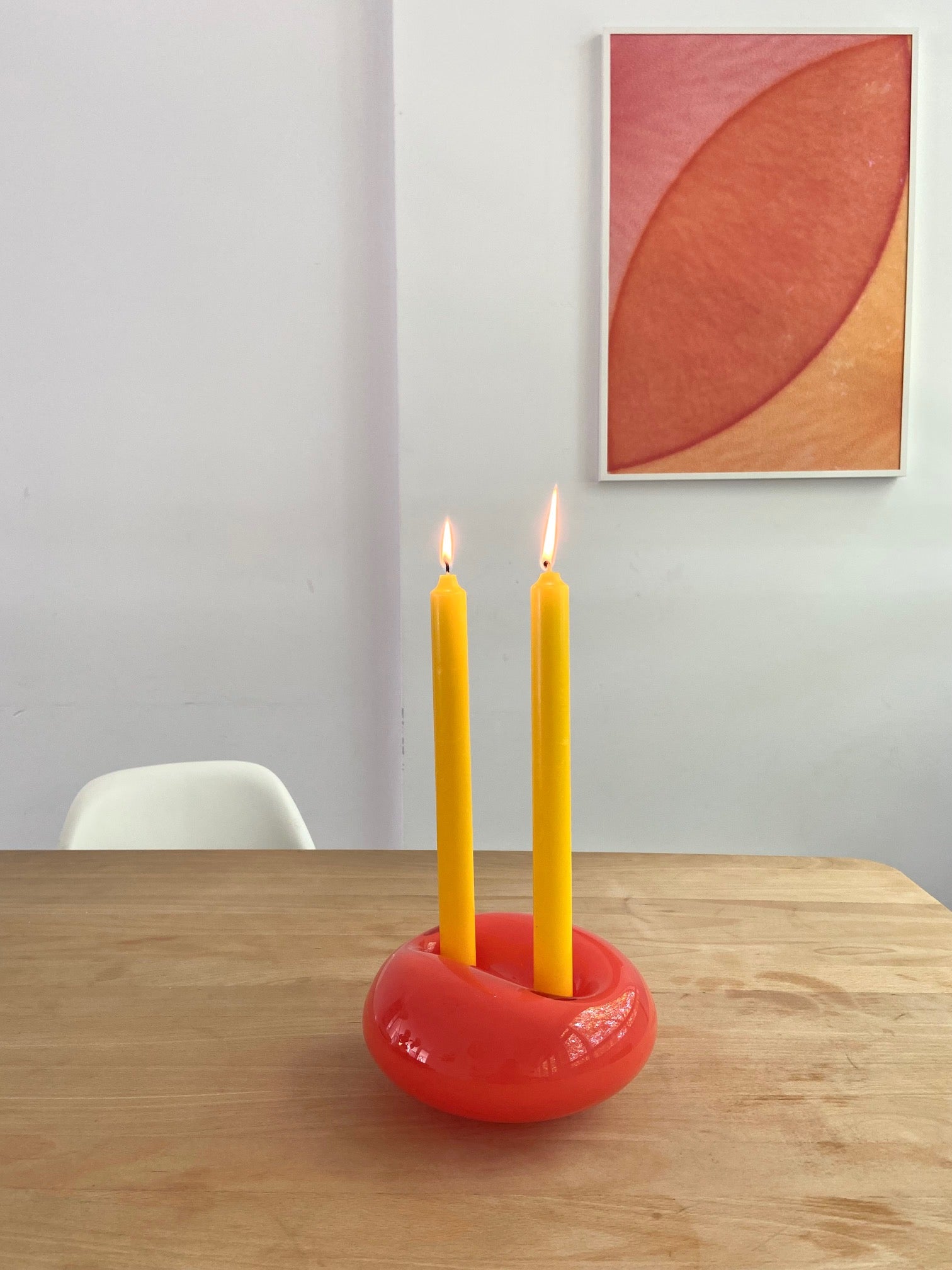 Candleholder Atol large orange-red