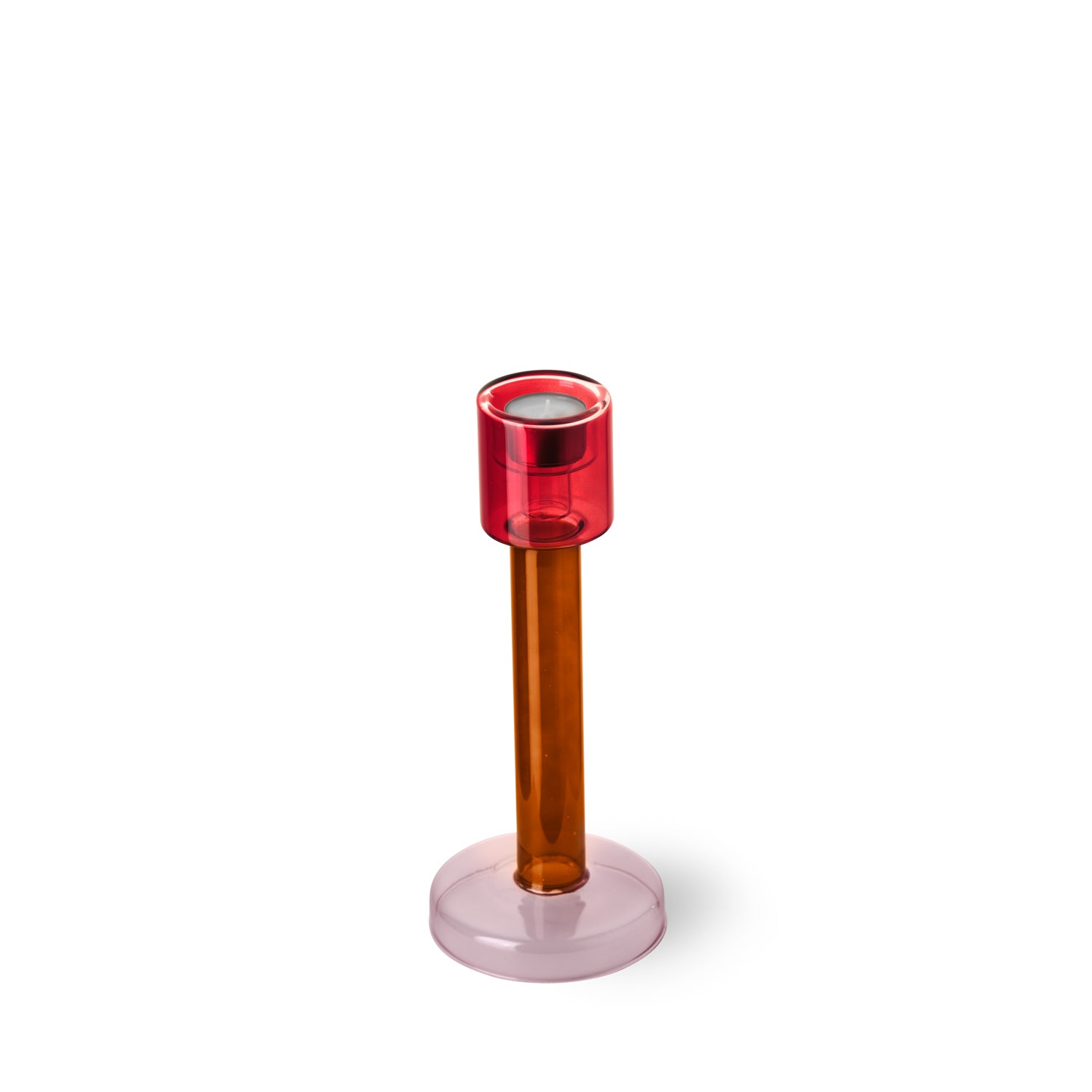 Candleholder Bole large red-pink